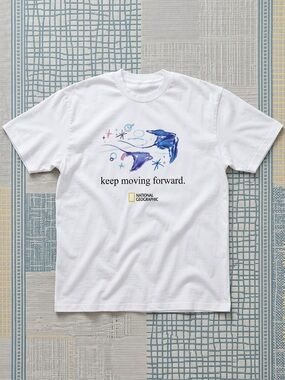 National Geographic "Keep Moving Forward" Graphic Tee White Gildan T-Shirt